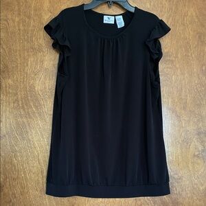 Worthington Black Ruffle Sleeve Blouse